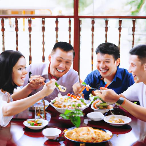 Bạn bè thưởng thức ẩm thực tại quán ốc Phước Đạt
