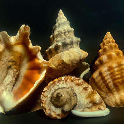 Một bộ sưu tập các loại vỏ ốc biển khác nhau, mỗi loại đều có đặc điểm riêng