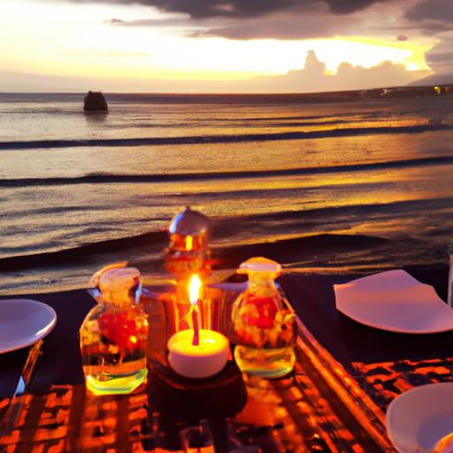 Bữa tối lãng mạn dưới ánh nến tại quán ốc gió biển với khung cảnh hoàng hôn đẹp ngất ngây.