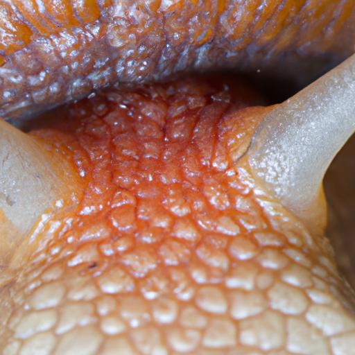 Gần cận chi tiết về sừng và mắt của một chú ốc sên