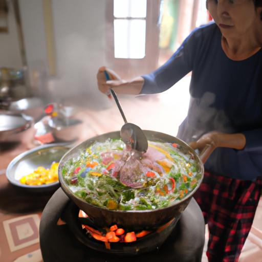 Nữ đầu bếp đang chuẩn bị chế biến món ăn truyền thống ốc mít hấp sả trong một căn bếp Việt Nam.