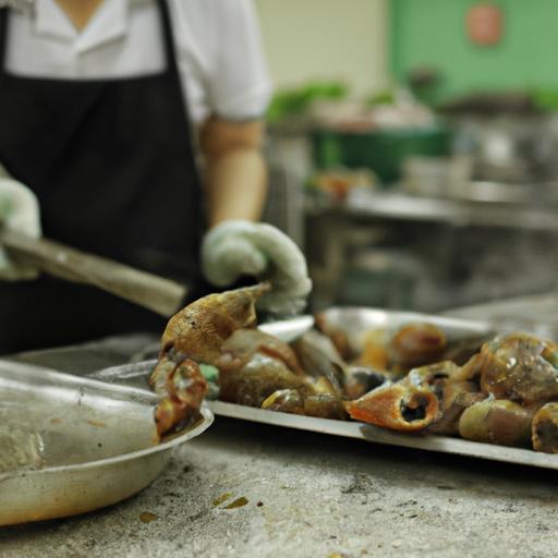 Đầu bếp chuẩn bị món ốc đặc biệt tại quán ốc nổi tiếng ở Hà Đông.