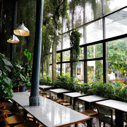 Không gian ẩm thực hiện đại, ấm cúng với nhiều cây xanh và ánh sáng tự nhiên tại Vườn Ốc Wongnai Menu.